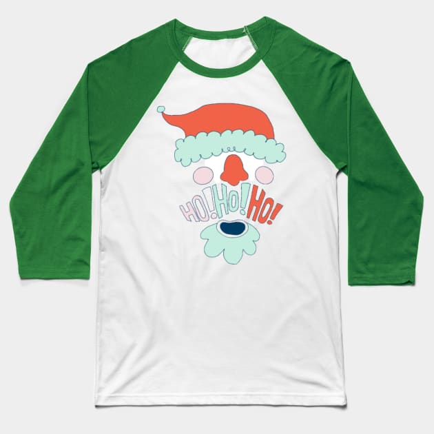 Ho Ho Ho - Santa's Face Baseball T-Shirt by Christamas Clothing